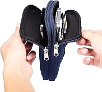 Vista 4 de Funda con clip para cinturón de teléfono celular para hombre, bolsa vertical para viajes al aire libre para teléfono inteligente con trabilla