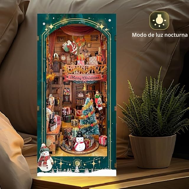 Foto 7 de 7 de TOPBSFARNY Kit de rincón de libros de bricolaje, decoración de estantería para casa de muñecas