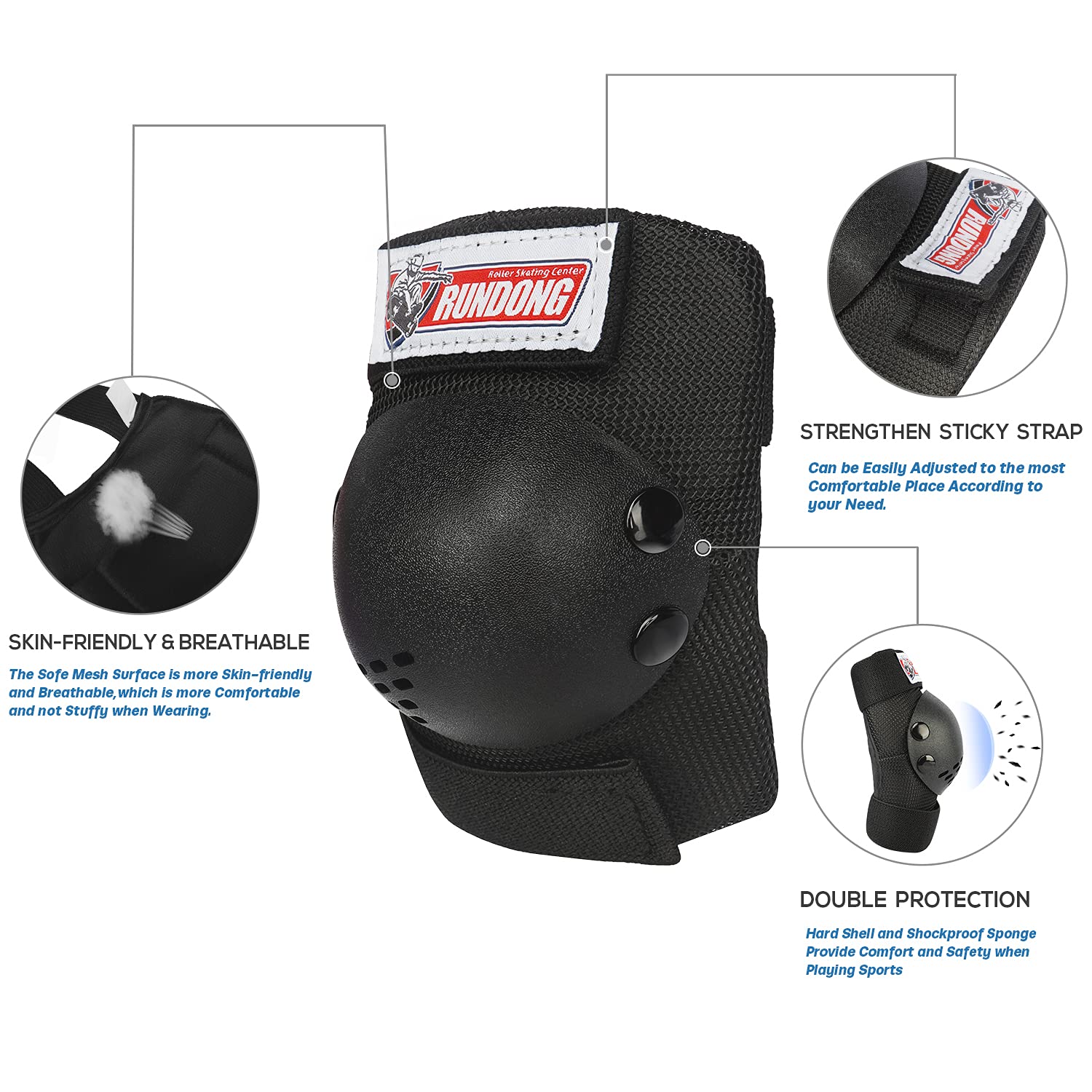 Youth/Kids Knee Pads Elbow Pad Wrist Guards Protective Gear Set for 3-15 Years Child Roller Skates Skateboard Inline Rollerblading Cycling BMX Bike Skating Scooter Riding and Other Outdoor Sports - Image 4