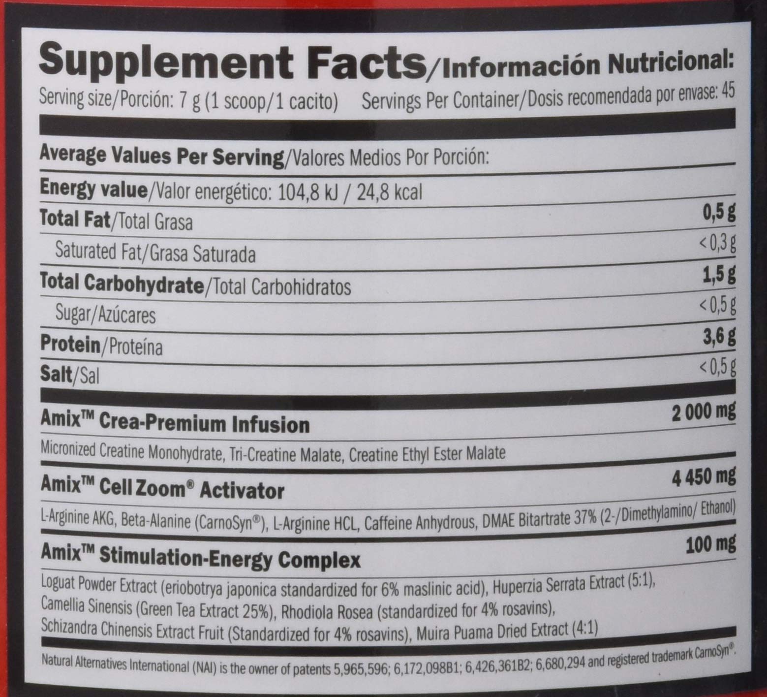 AMIX - Suplemento Deportivo - CellZoom en Formato de 315 g - Ayuda a Potenciar la Fuerza Explosiva - Contiene Creatina Monohidratada y Cafeína - Sabor a Fruit Punch