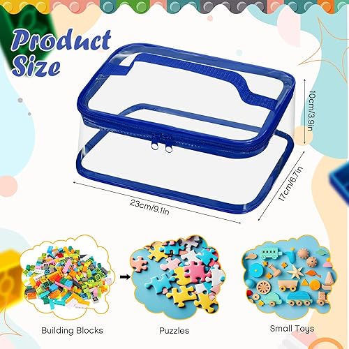 Miniatura 2 de Nitial Paquete de 3 bolsas transparentes de almacenamiento de juguetes, bolsas organizadoras de PVC con cremallera para juguetes, bolsas