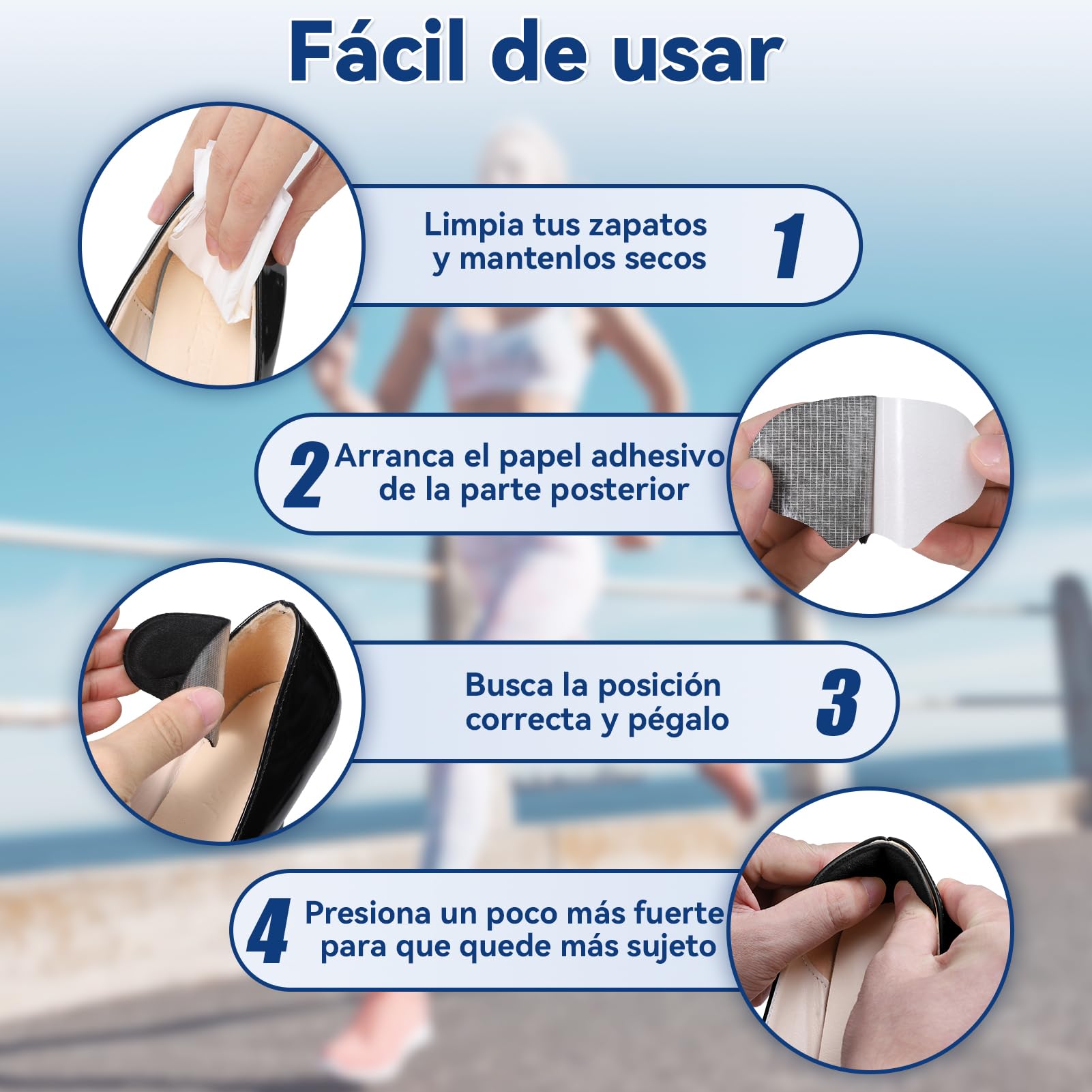 Almohadillas acolchadas para el talón, 3 pares de almohadillas autoadhesivas para zapatos sueltos, almohadillas antideslizantes para zapatos de tacón alto, zapatos de cuero demasiado grandes