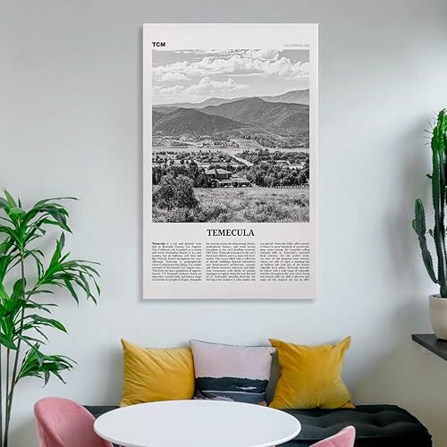 Miniatura 6 de Temecula - Póster de Temecula - Póster de pared de Temecula en blanco y negro, foto de Temecula, California, Estados Unidos, lienzo artístico e