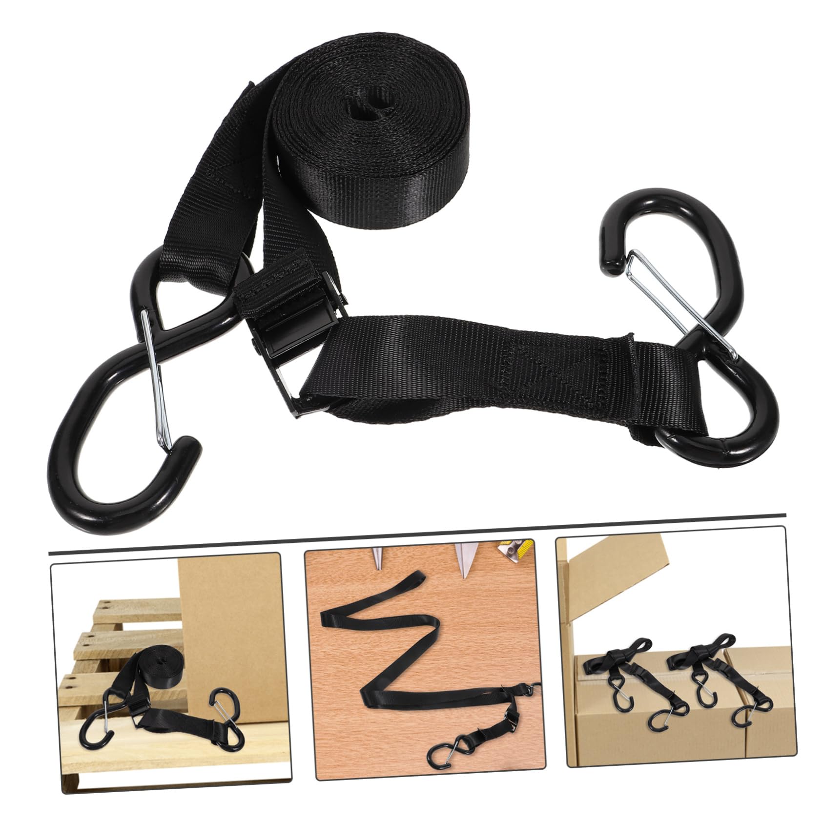 PartyKindom 5 Pz cintura di imballaggio set fascia per schiena senza fili piccole corde di fissaggio della telecamera cinghie cinturino in poliestere per bagagli da bici Metallo Black
