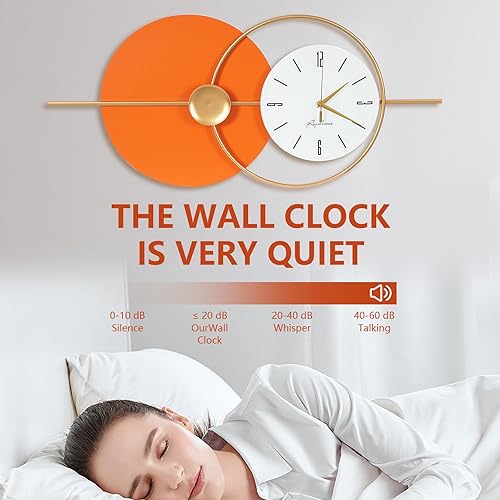 Miniatura 4 de Reloj de pared grande, redondo, decorativo, silencioso, funciona con pilas, moderno, decoración de pared, para el hogar, sala de estar, dormitorio,