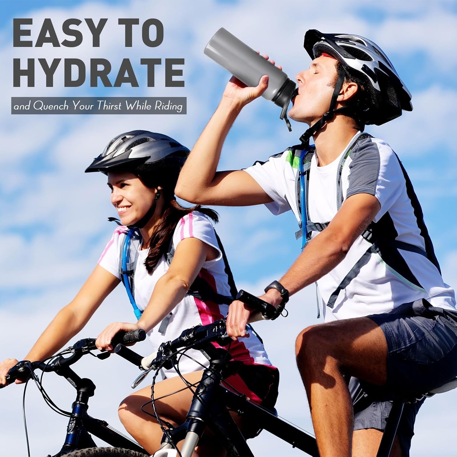 Mimorou 16 Pack Aluminum Water Bottles with Snap Lid Aluminum Reusable Sports Lightweight Leak Proof Water Bottles Bulk for Gym Hiking Cycling Sports Outdoor(25 oz) - Image 3