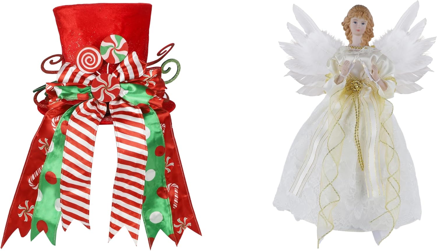 Angel Christmas Tree Topper&Tree Topper Hat (Red)