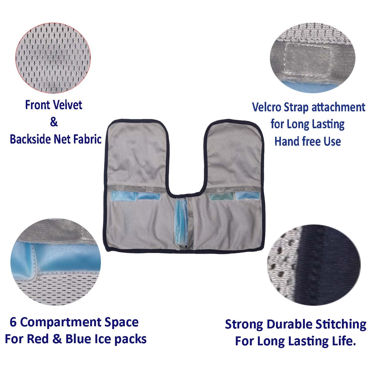 EcommerceHub® Neck Shoulder Hot & Cold Ice Pack, Large Hot & Cold Compress Shoulder Therapy Wrap -Reusable Gel Hot Cold Pack Wrap for Upper Back Pain Relief, Swelling, Injuries, Cooler, Bruises-Flexible Pad