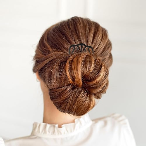 Miniatura 5 de 8 pinzas de horquilla francesa para el cabello, peines laterales de metal en forma de U para moños, horquillas de 4 puntas y 7 puntas para updos en