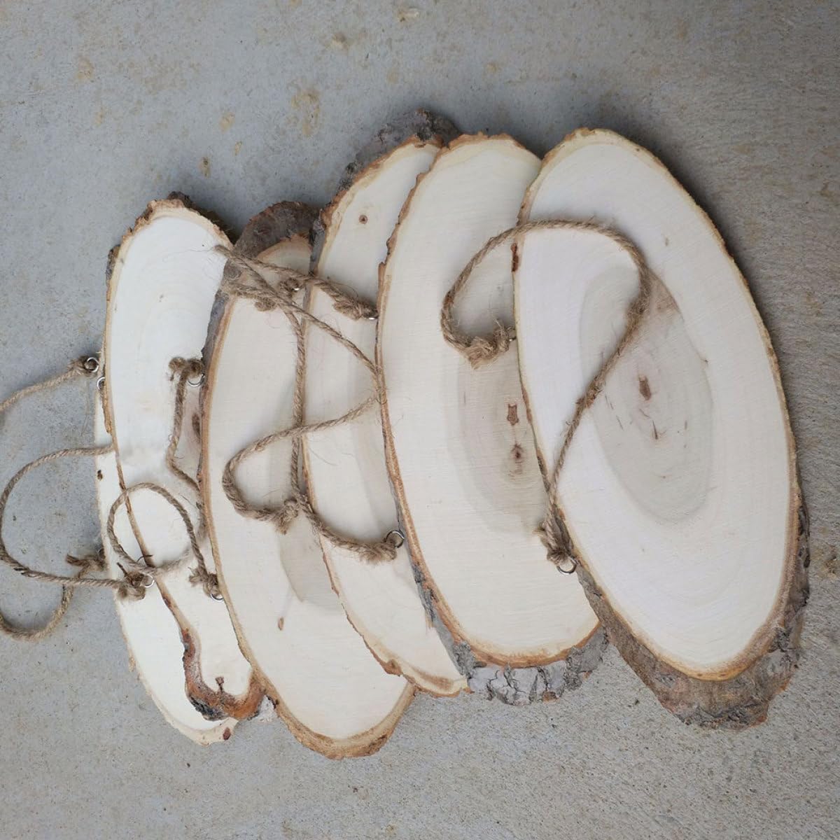 5 Stück Ovale Holzscheiben aus Kiefernholz zum Hängen Fertig zum Bemalen und Bekleben für Riegel und Shops 8x28cm Holzdeko zum Basteln
