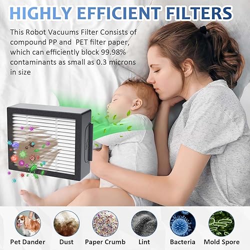 Miniatura 6 de Paquete de 6 filtros de alta eficiencia 4639161 para piezas de repuesto iRobot, Roomba e, i & j Series y Roomba Combo i1+ i3 i3+ i4 i5 y j5 Series