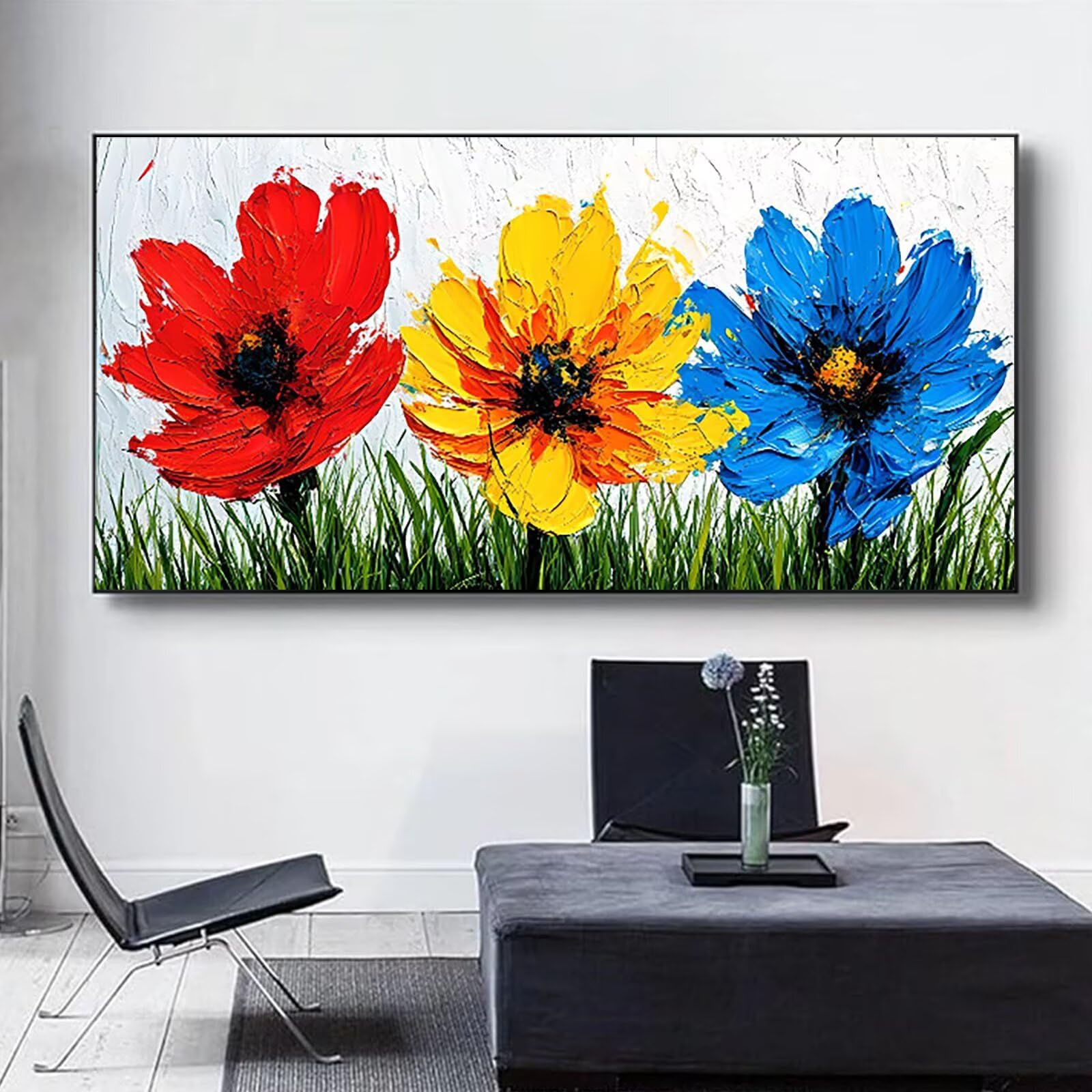 Malen nach Zahlen Kinder Blume, Geschenke für Mädchen Junge, Bastelset Kinder, Malen nach Zahlen Laub | Malen nach Zahlen Ohne Rahmen, für Home Wand Dekor Geschenk (60x120cm) Bastelset Erwachsene 6-F