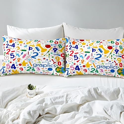 Miniatura 9 de Juego de ropa de cama de química con ecuaciones químicas para niños y niños, estudiantes de ciencias, sábana bajera ajustable, tubo de ensayo,