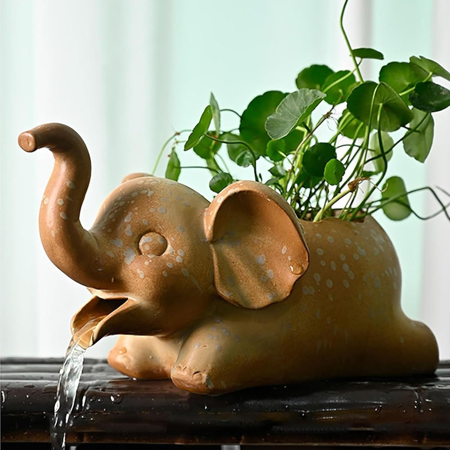 Spitters for Small Ponds with Waters Pump,Animal Pond Fountains, Garden Koi Fish Ponds, Fish Tank Automatic Circulation Water,Outdoor Garden Fountain Spitter Pond(Yellow)