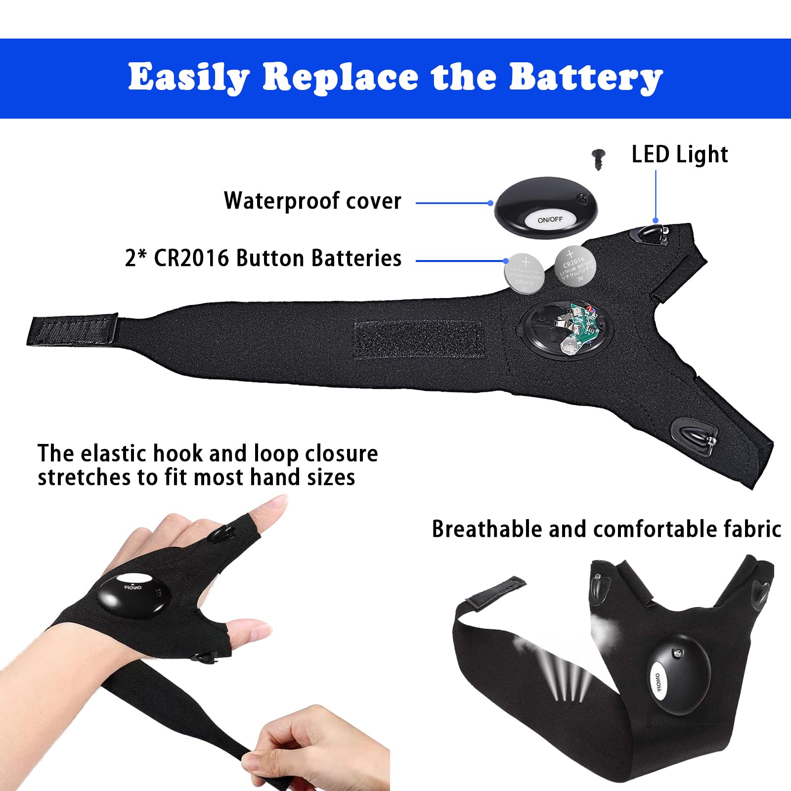 Regalo Hombre, Gadget Inusual Útil Guantes LED Luminosos, Regalos Papa Hombres Navidad Regalos Navidad, Calendario de Adviento Guantes Con Luz LED, Regalo Cumpleaños Hombre Mujer