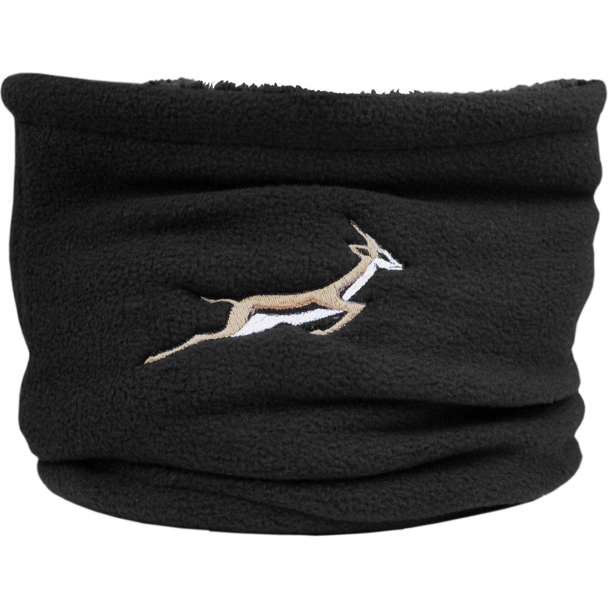South African Springbok Fleece Snood Scarf (Black)