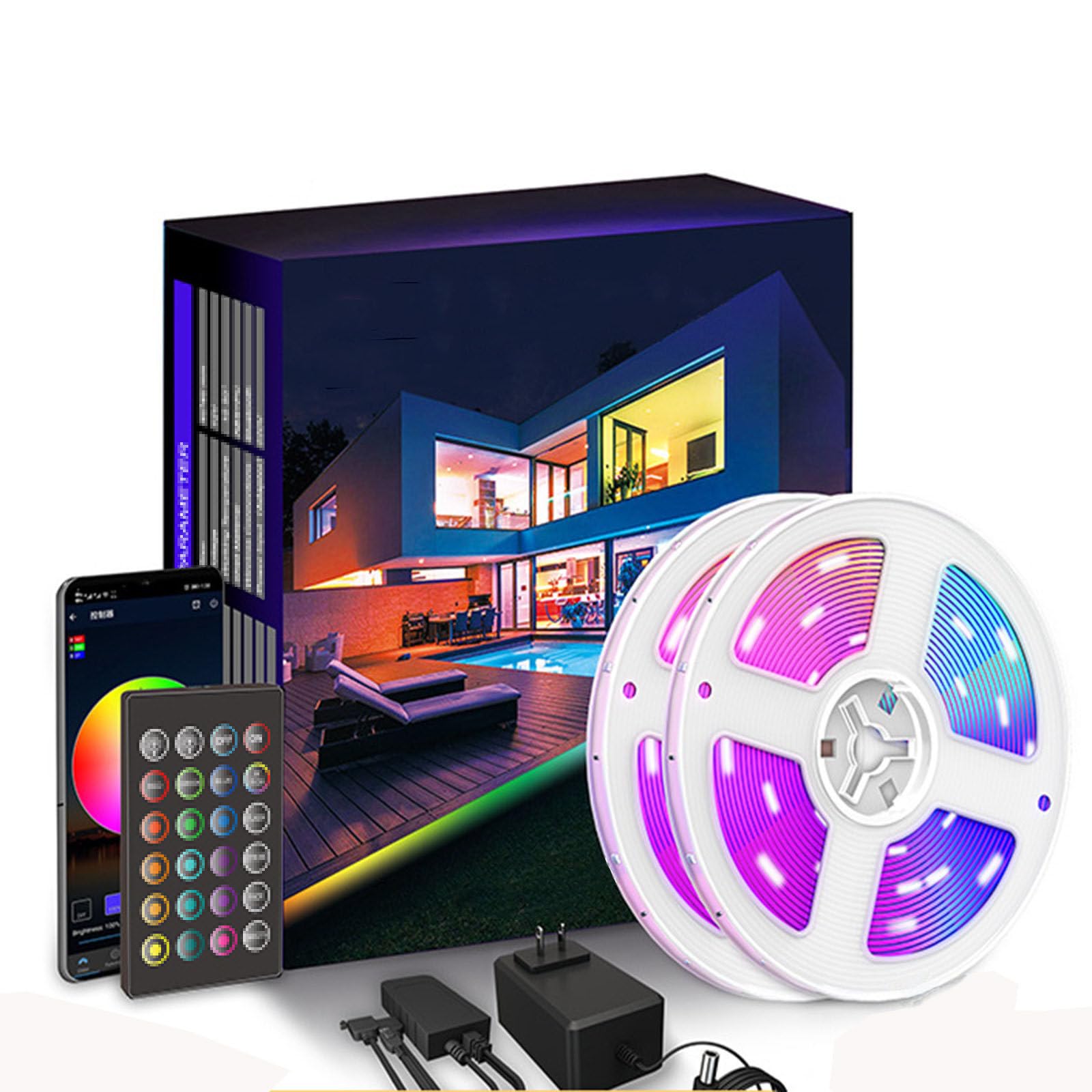 Tira de Luces LED WiFi 5050 RGD, Juego de Tiras de Luces mágicas, aplicación de iluminación LED, Control Remoto, IP20, Producto Inteligente Resistente al Agua,30m