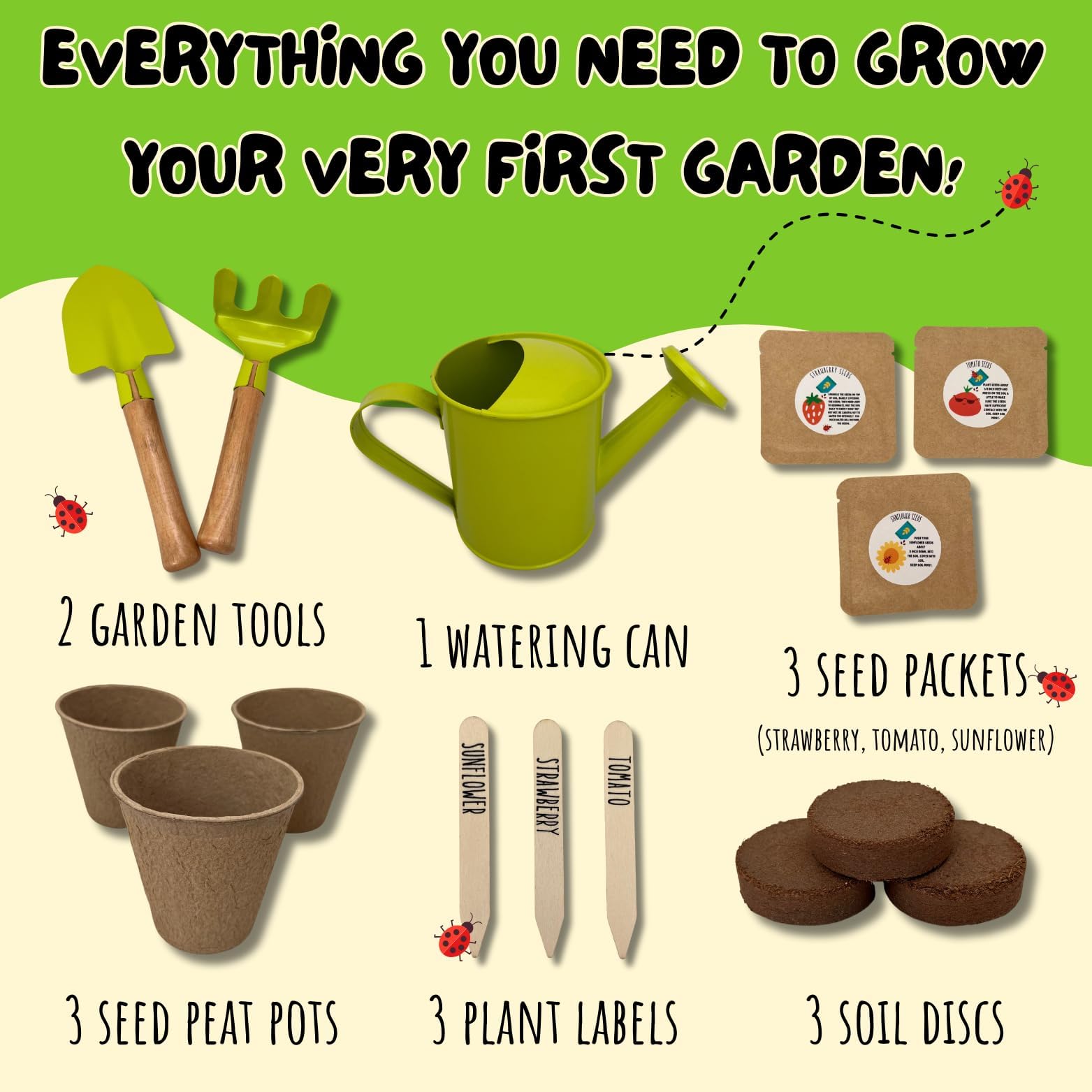 Kids Gardening Set | Kids Gardening Tools | 15 Pcs Toddler Gardening Set with Rake, Shovel, and Small Watering Can for Kids | Gardening Kit with Seeds | Educational Outside Toys for Kids - Image 2