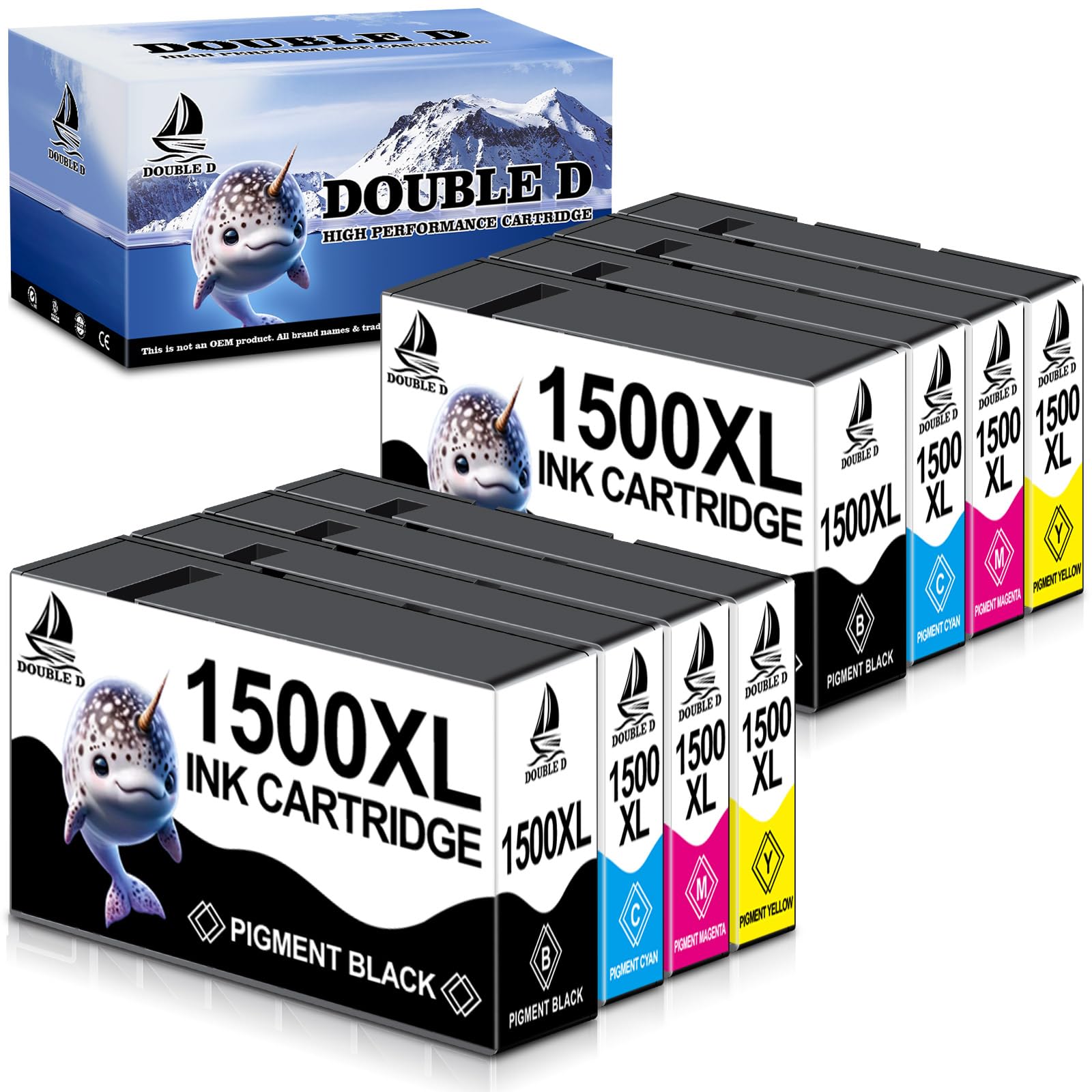 DOUBLE D 1500XL Multipack Ersatz für Canon PGI-1500XL Ersatz für Canon MB2750 Druckerpatronen kompatibel für MAXIFY MB2300 MB2350 MB2000 MB2050 MB2150 MB2155 MB2755 (8er Pack)
