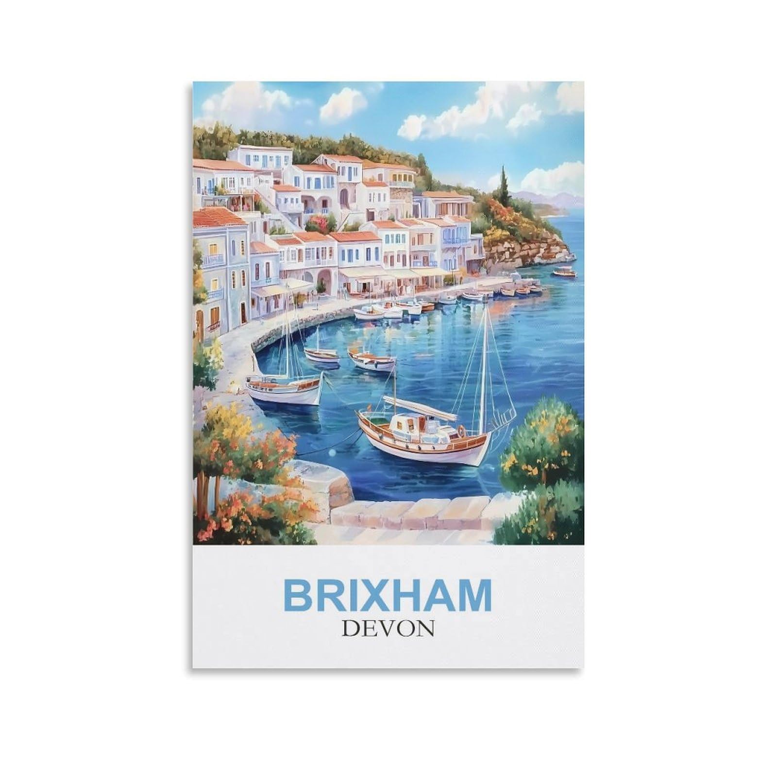 Epxznm D480 Vintage Metal Tin Sign Brixham Devon Tin Signs Painting Cafe Opera House Art Wall Decoration Plaque 20X30cm