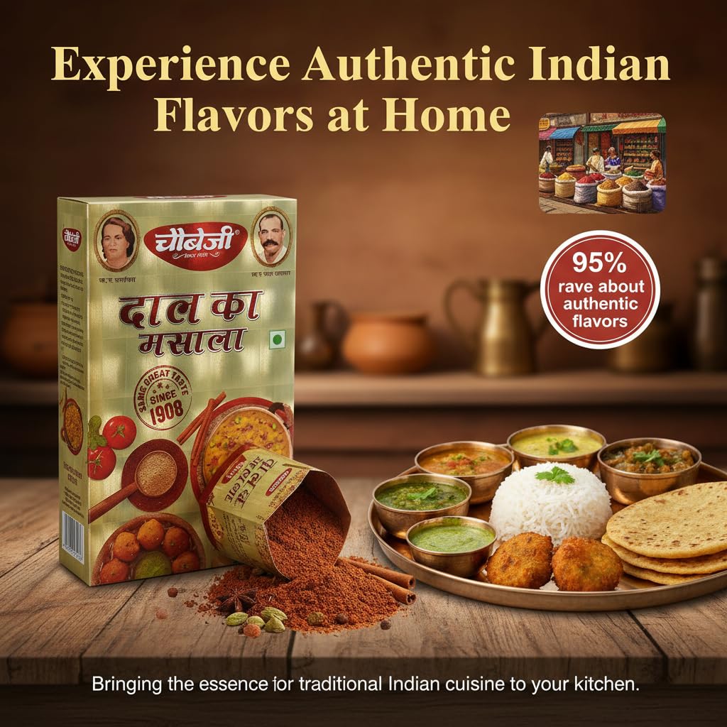 Chaubejee Dal Masala, Indian Lentil Spice Blend, Dal Tadka Masala Powder with Rich Aroma & Flavour (1Kg) - Image 3 thumbnail