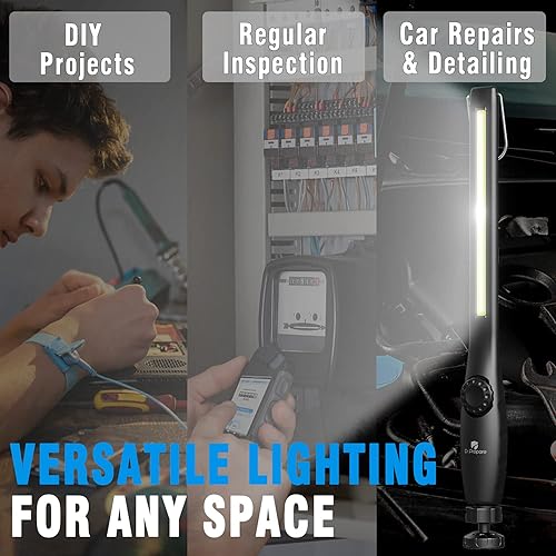 Miniatura 8 de Dr. Prepare - Luz LED de trabajo, 700 lúmenes, luces de trabajo recargables inalámbricas, luz de trabajo LED COB magnética, luz de inspección para