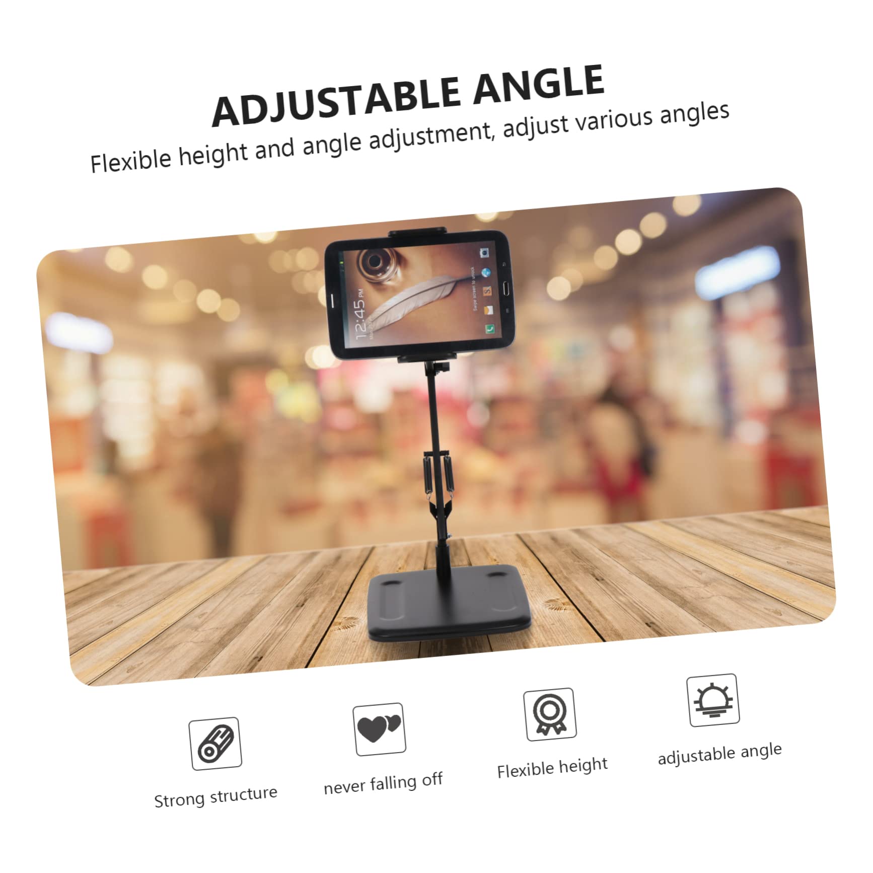 Supporto Per Cellulare e Tablet Treppiede Da Tavolo Per Videochiamate e Streaming Design e Compatibile Con Smartphone e Tablet Nero