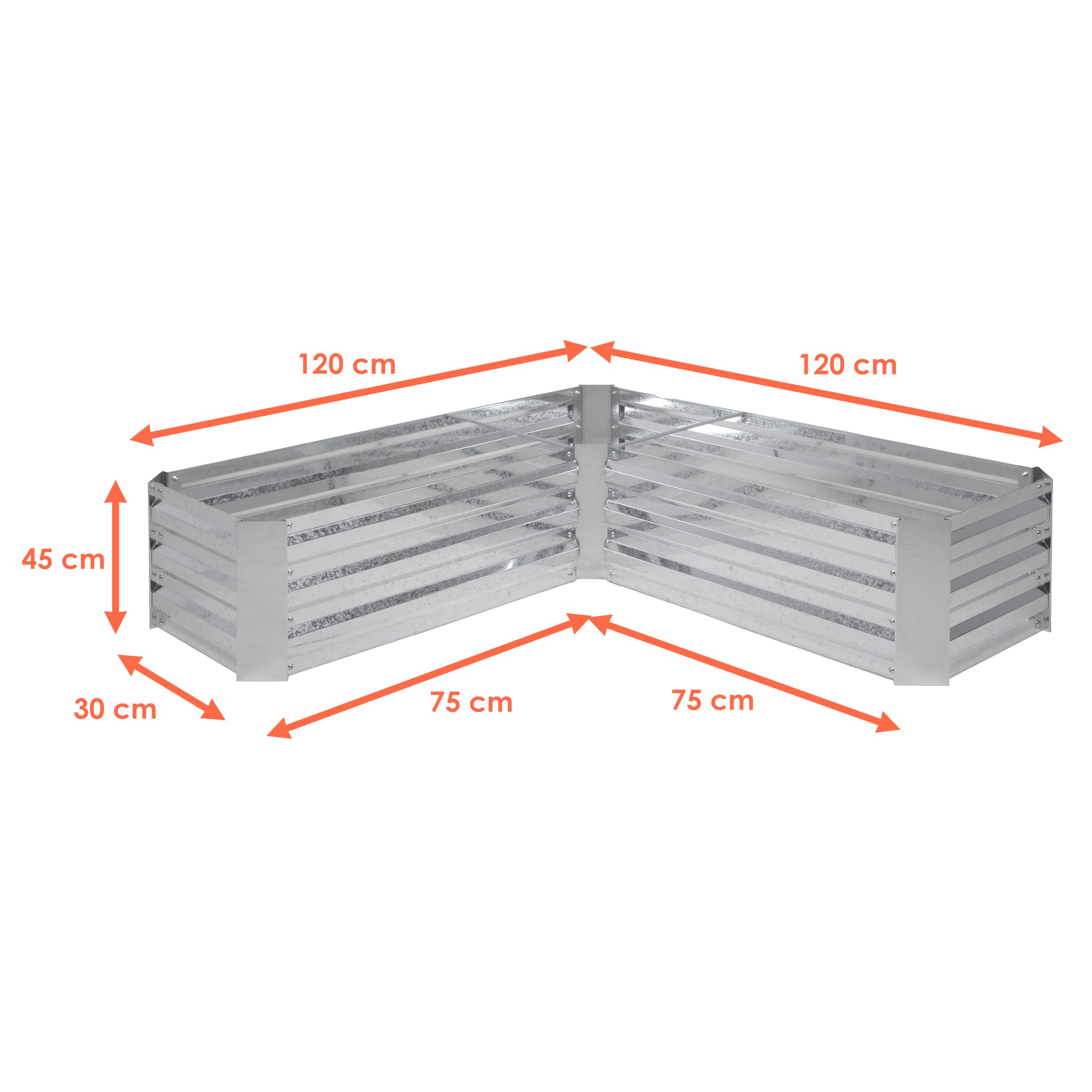 8 Stück Hochbeet-Eckwinkel Mit Schrauben – Für 50,8–61 Cm Hohe Beete, Aus Rostbeständigem Stahl, 27,9 X 7,6 X 7,6 Cm