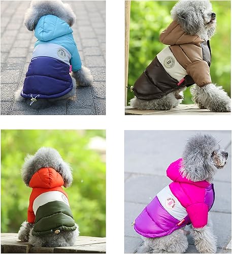 Miniatura 6 de Chaleco de invierno para perros pequeños, niños y niñas, chaquetas de plumón para cachorros, sudadera con capucha para perrito, ropa de invierno