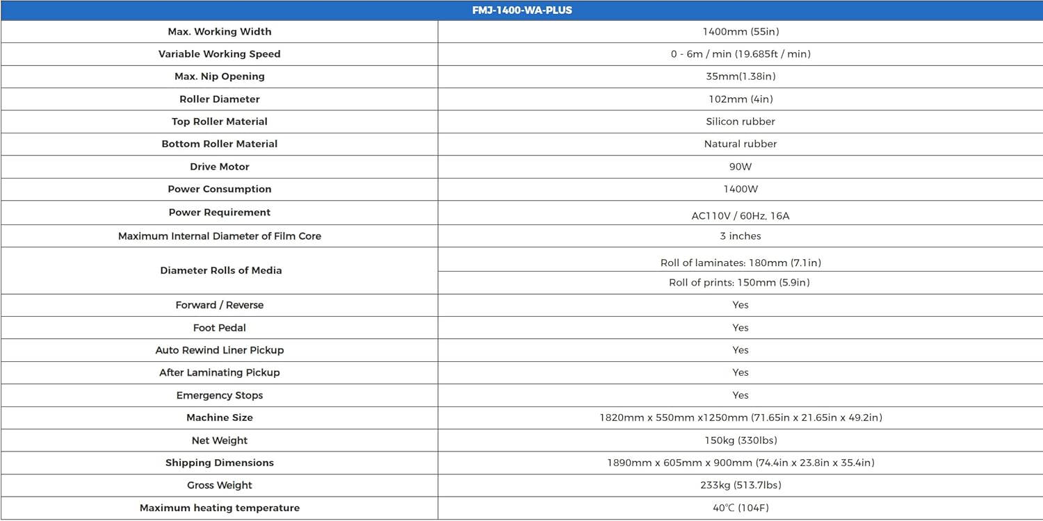 55in Full-auto Wide Format Cold Laminator 110V Heat Assisted Roll to Roll Large Format Laminating and Mounting Machine US Stock (with Trimmer) (Blue Without Trimmer)