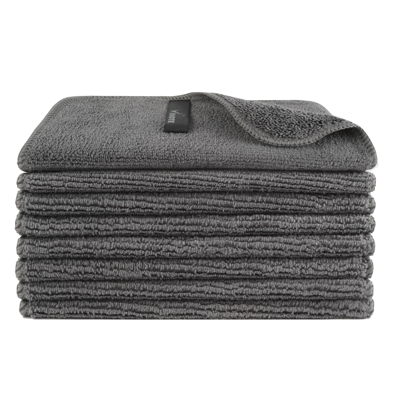 VIVOTE Microfibre Kitchen Towels Grey Dish Cloth Household Cleaning Cloths