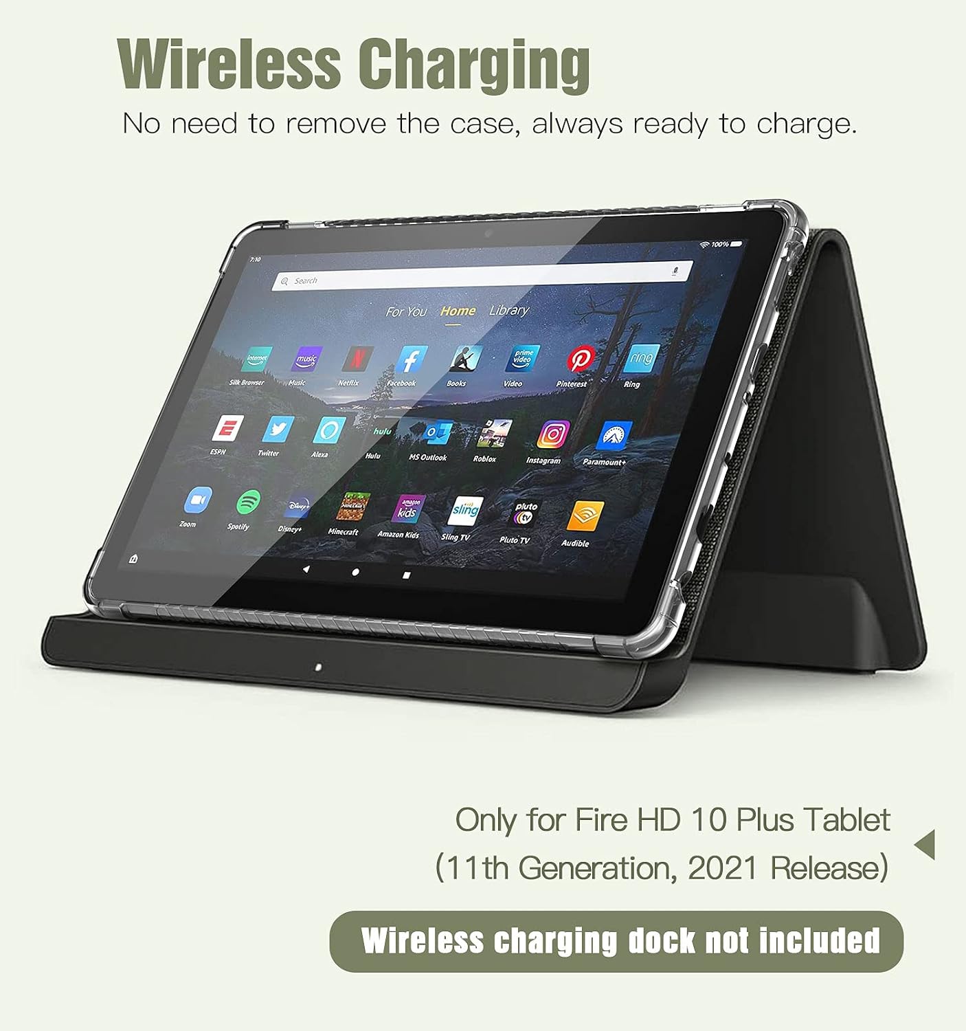 TiMOVO Case for All-New Fire HD 10 & Fire HD 10 Plus Tablet (10.1", 11th Generation, 2021 Release), TPU Protective Shell Cover with Anti-Scratch Reinforced Corners, Clear