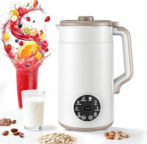 Máquina para fabricar leche de nuez 10 en 1, máquina de leche de soja de 12 cuchillas40 onzas1.2 L, autolimpianteretraso de 12 horasmantiene