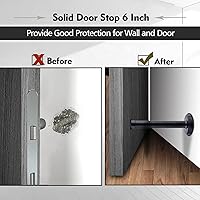 Vista 5 de Topes de puerta, tope de puerta largo, tope de puerta de 5 pulgadas, topes de puerta negros para montaje en pared, tope de puerta de acero