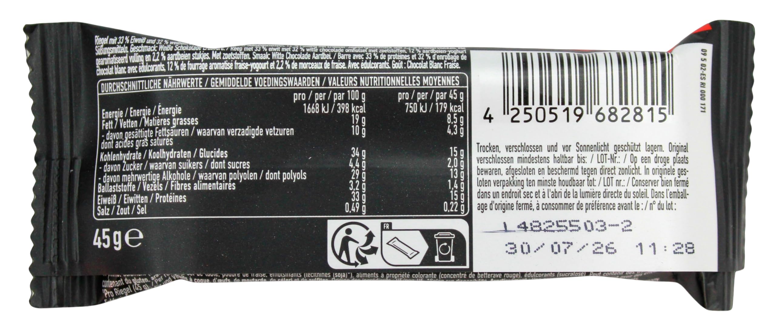 ESN Designer Protein Bar Strawberry white Chocolate Flavor, 12er Pack (12 x 45g)