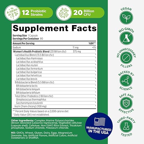 Miniatura 6 de Probulin Probiótico para mujer  Vaginal, UT, intestinal e inmune con Lactobacillus Reuteri  20 mil millones de UFC, 12 cepas probióticas y