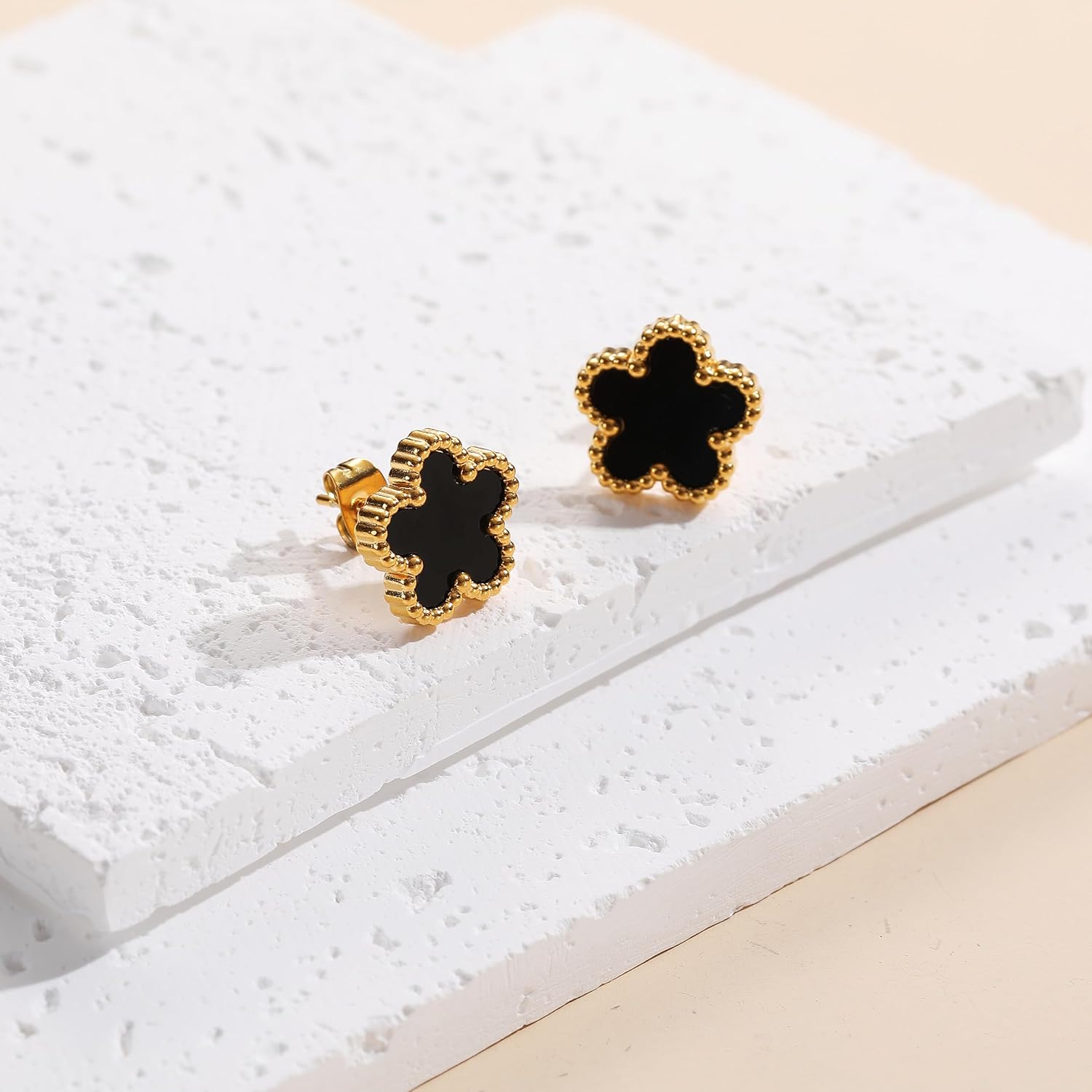 FUNIO Four Leaf Clover Bracelet Set for Women - 18K Gold Plated Flower Lucky 4 Leaf Necklace Bracelet Earrings Jewelry Sets Gift for Women - Image 7