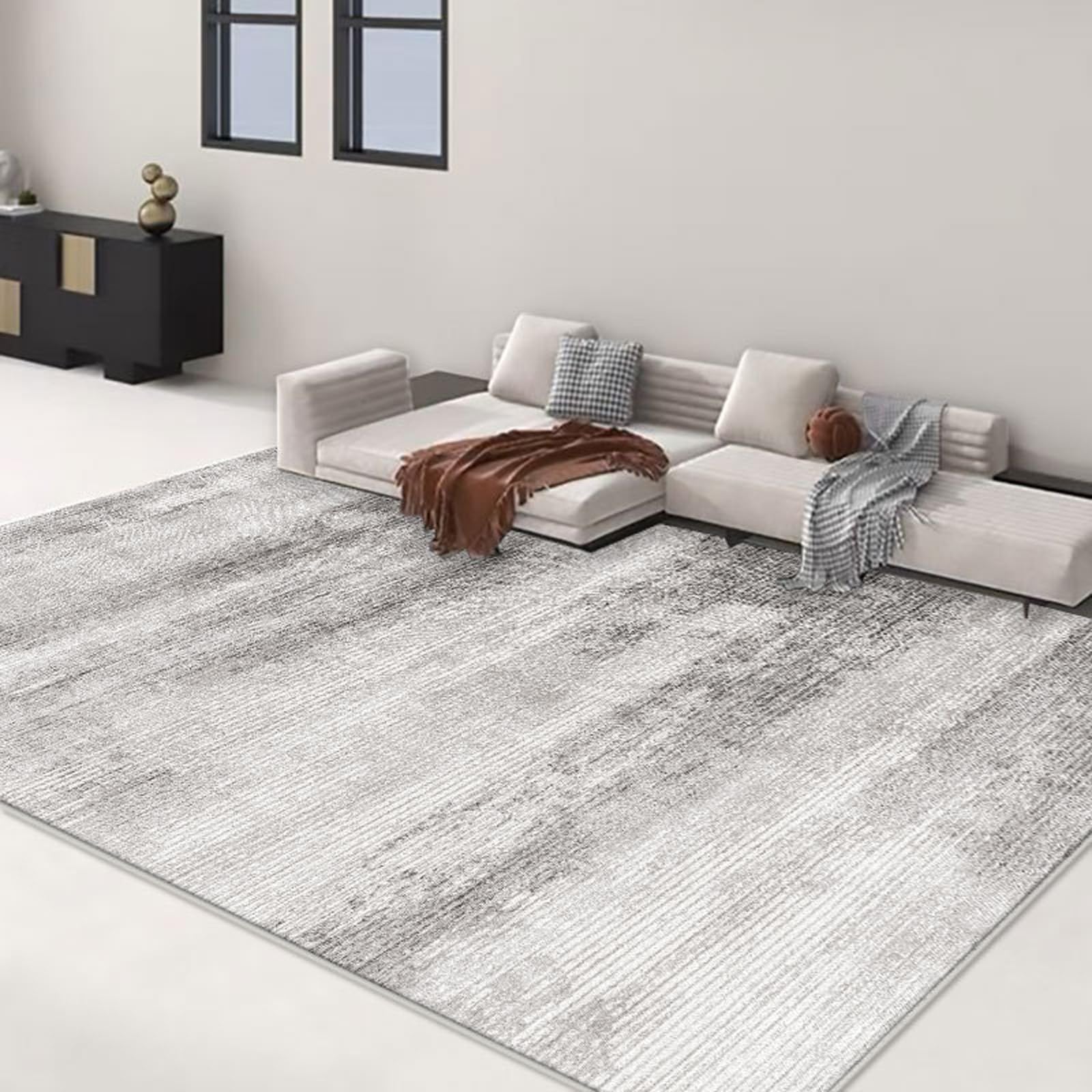 Tapis abstrait moderne lavable en machine pour un entretien facile