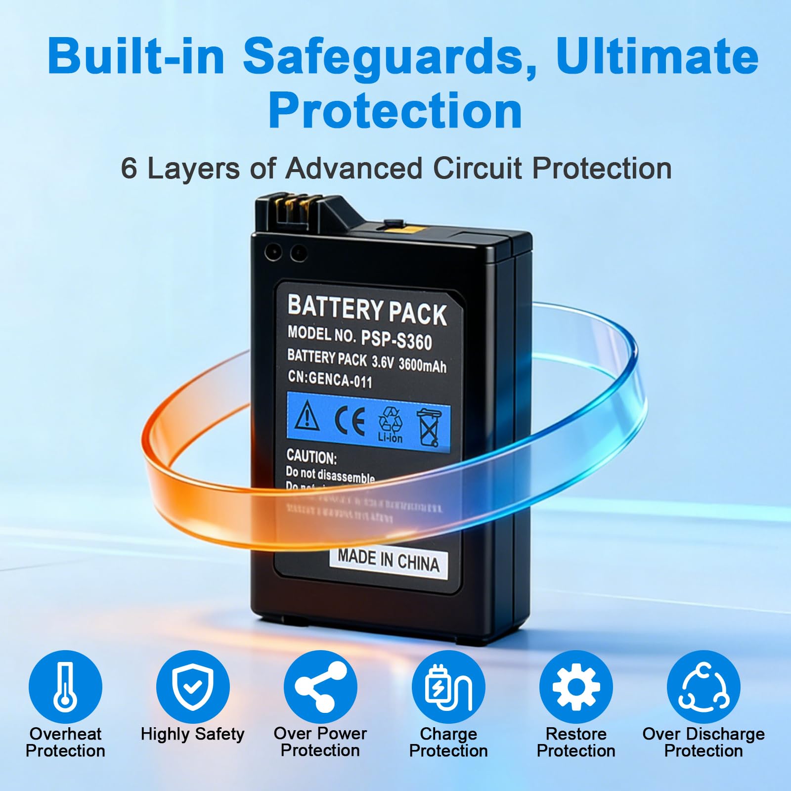3600mAh PSP-S110 Batterie de Compatible avec Sony PSP-2000 PSP-3000 Batterie Compatible pour PSP-Slim & Lite (PSP-2000 / PSP-2004) pour Sony Console PSP 3000 (PSP-001 / PSP-3004)