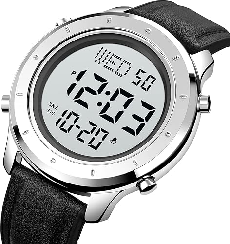 Miniatura 5 de Gosasa Multifunción LED Digital Hombres Relojes Correa de cuero Reloj de pulsera deportivo al aire libre para hombres alarma de fecha Reloj