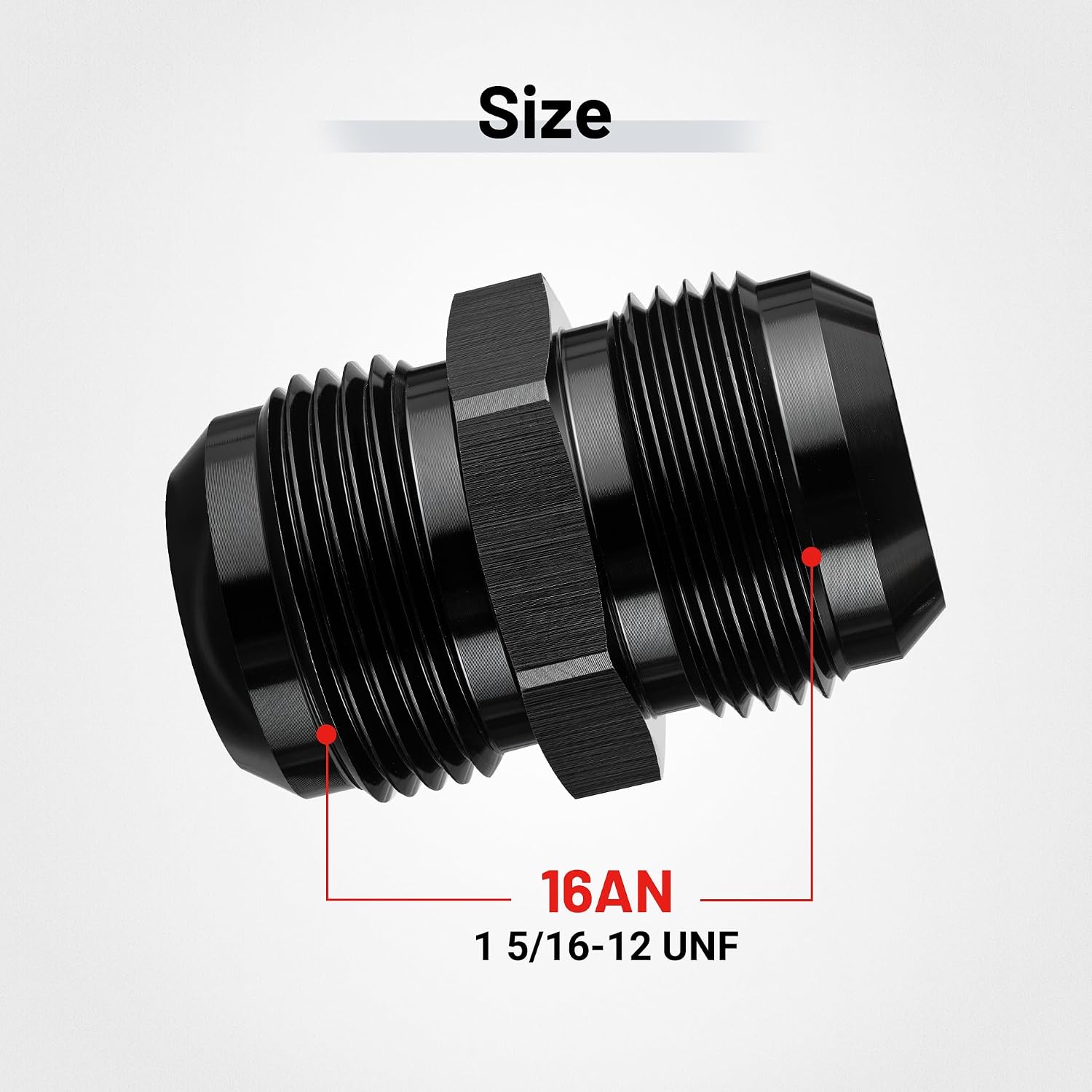 EVIL ENERGY 16AN Male to 16AN Male Flare Straight Union Coupler Fitting Coupling Aluminum Black 2PCS