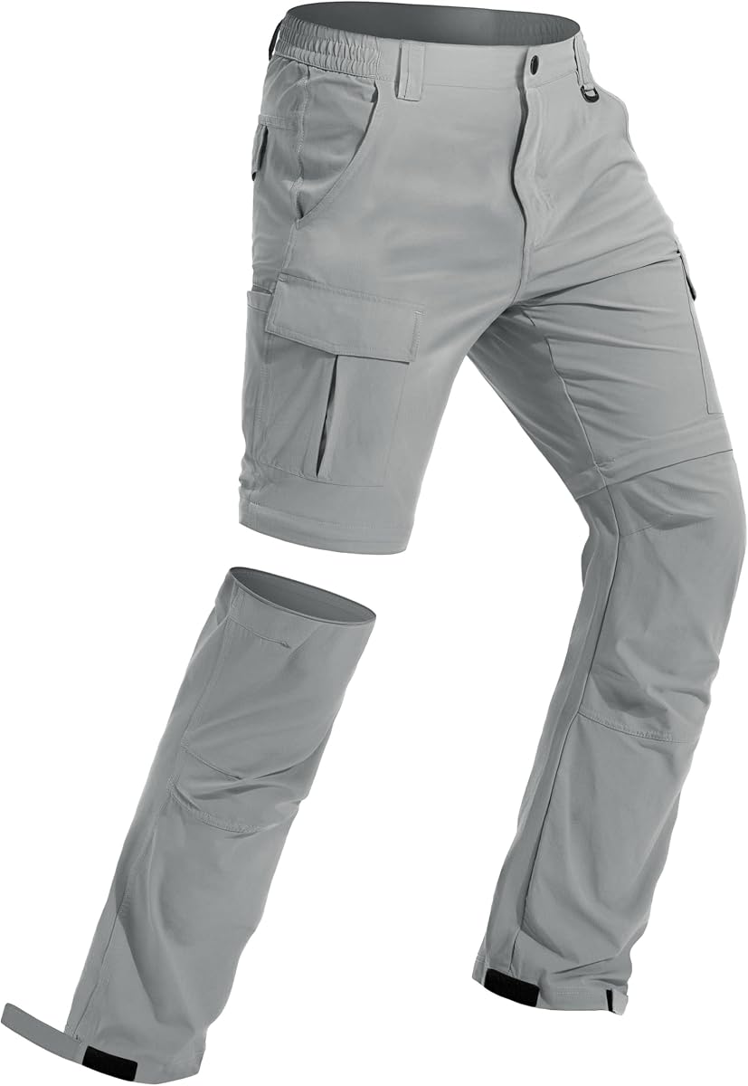 Men's Hiking Convertible Pants Water Resistant Quick Dry Lightweight Zip Off Stretch Outdoor Fishing Pants