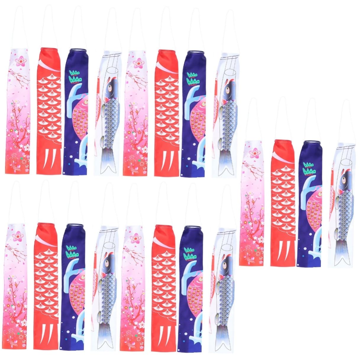 Manche à air carpe japonaise Koinobori Mipcase pour décoration extérieure - Lot de 20