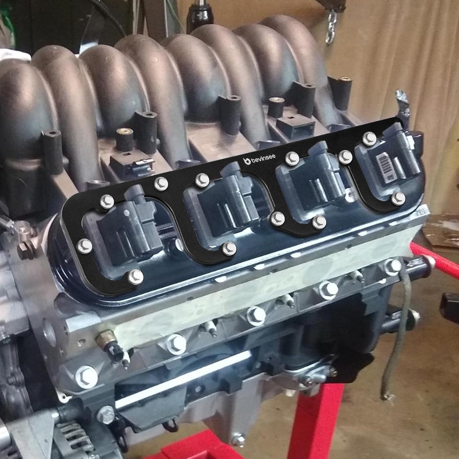 Bevinsee LS Coil Bracket Valve Cover LSX Swap for D581 D514A D510C 12558693 LS1 LS3 LS2 LQ4 LQ9 5.3L LS Square, Compatible with Chevrolet Silverado V8, 5.3 LS Performance Parts