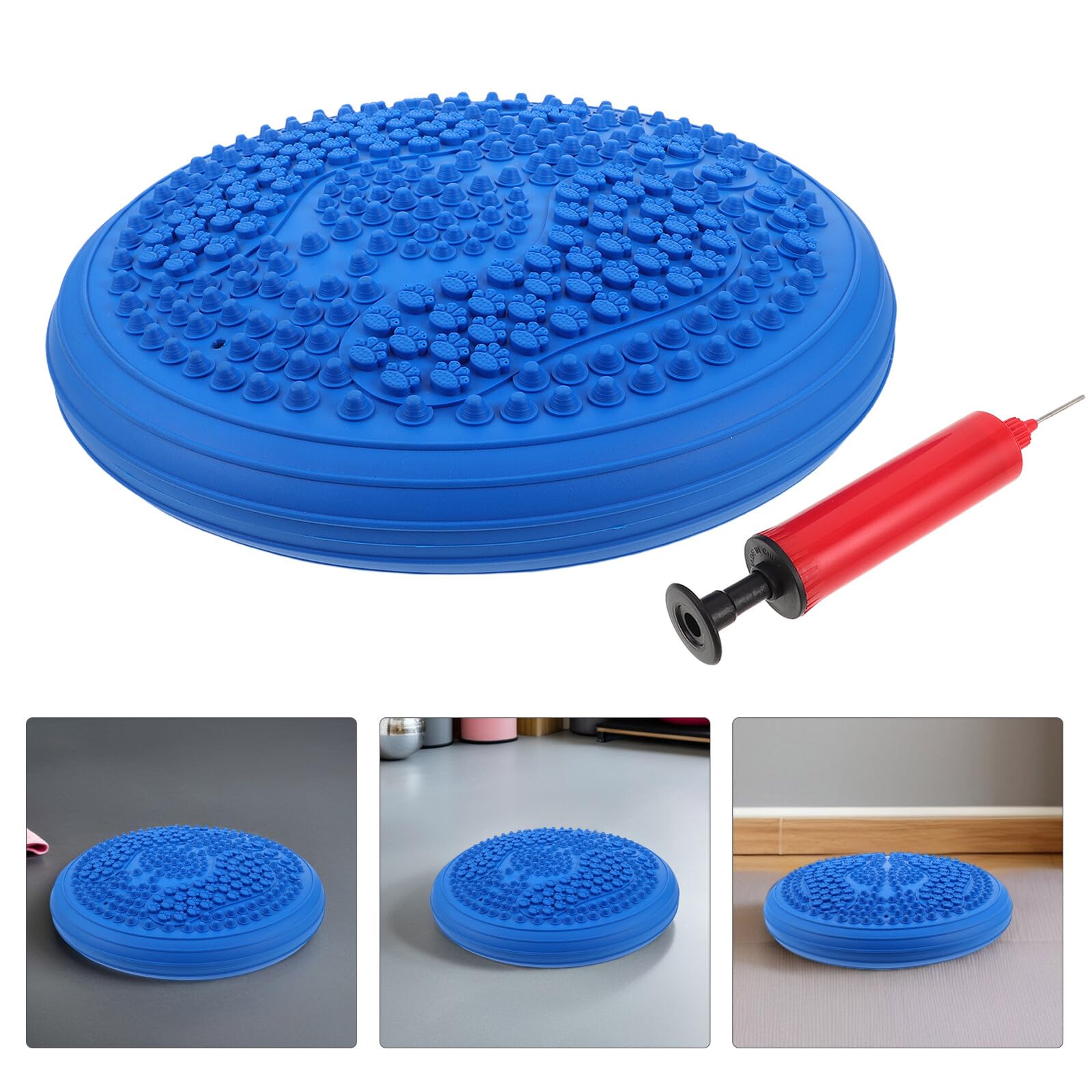 Cabilock Coussin Air Gonflable Yoga Équilibre avec Surface Massage Point de Pression pour Fitness Maison et Extérieur Tapis Épais Portable et Léger pour Yoga Stretching et Détente