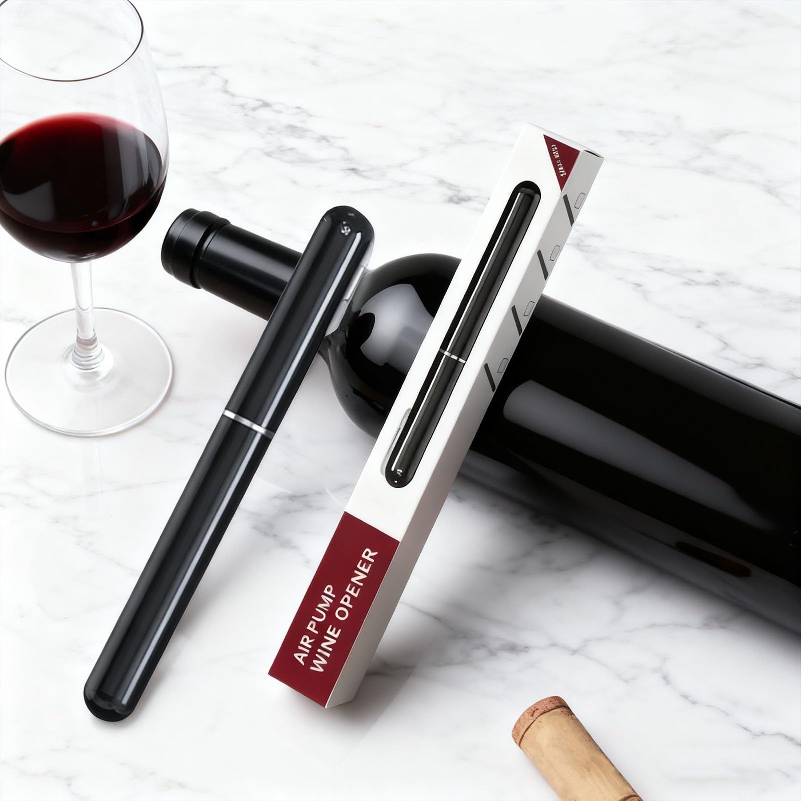 Sacacorchos Profesional de Aire a Presion, Abridor de Vino Seguro sin Romper el Corcho Sacacorchos de Aire Comprimido con Aguja de Acero Inoxidable Abrebotellas Ideal para Amantes del Vino y Regalos