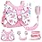 Accmor Toddler Harness Leash, 3 in 1 Cute Butterfly Kids Leash + Anti Lost Wrist Link for Outdoor Travel, Adorable Child Walking Harness Wristband Assistant Strap Belt Protector for Baby Girls (Pink)