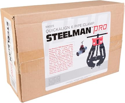 Steelman 6-inch Ultra Clamp Pipe Clamp for Welding, 2 to 6-inch Pipes, Quick-Release Button, T-Handle Rapid Adjustment, Pipe Alignment Tool