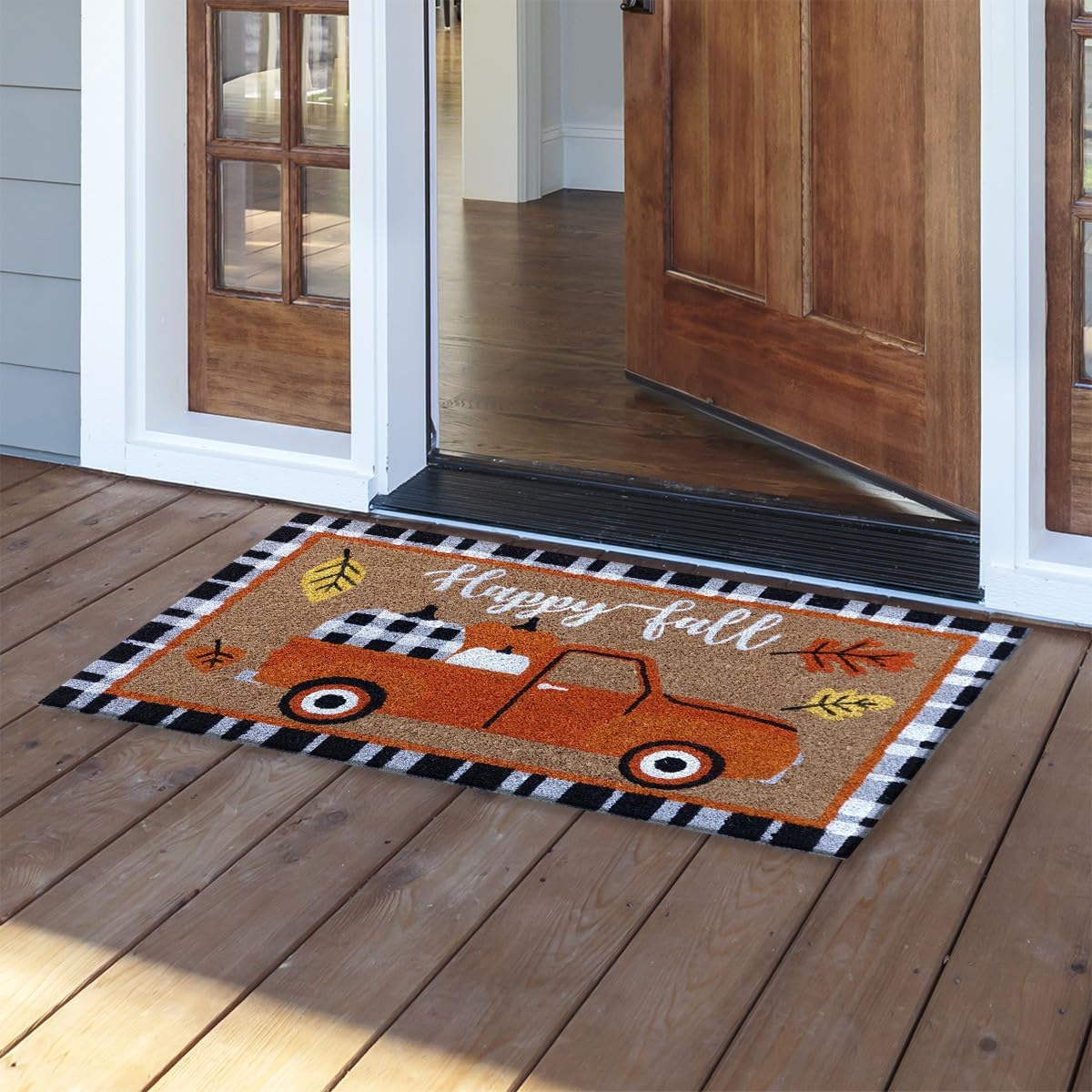 Briarwood Lane Fall Pumpkin Truck Coir Doormat