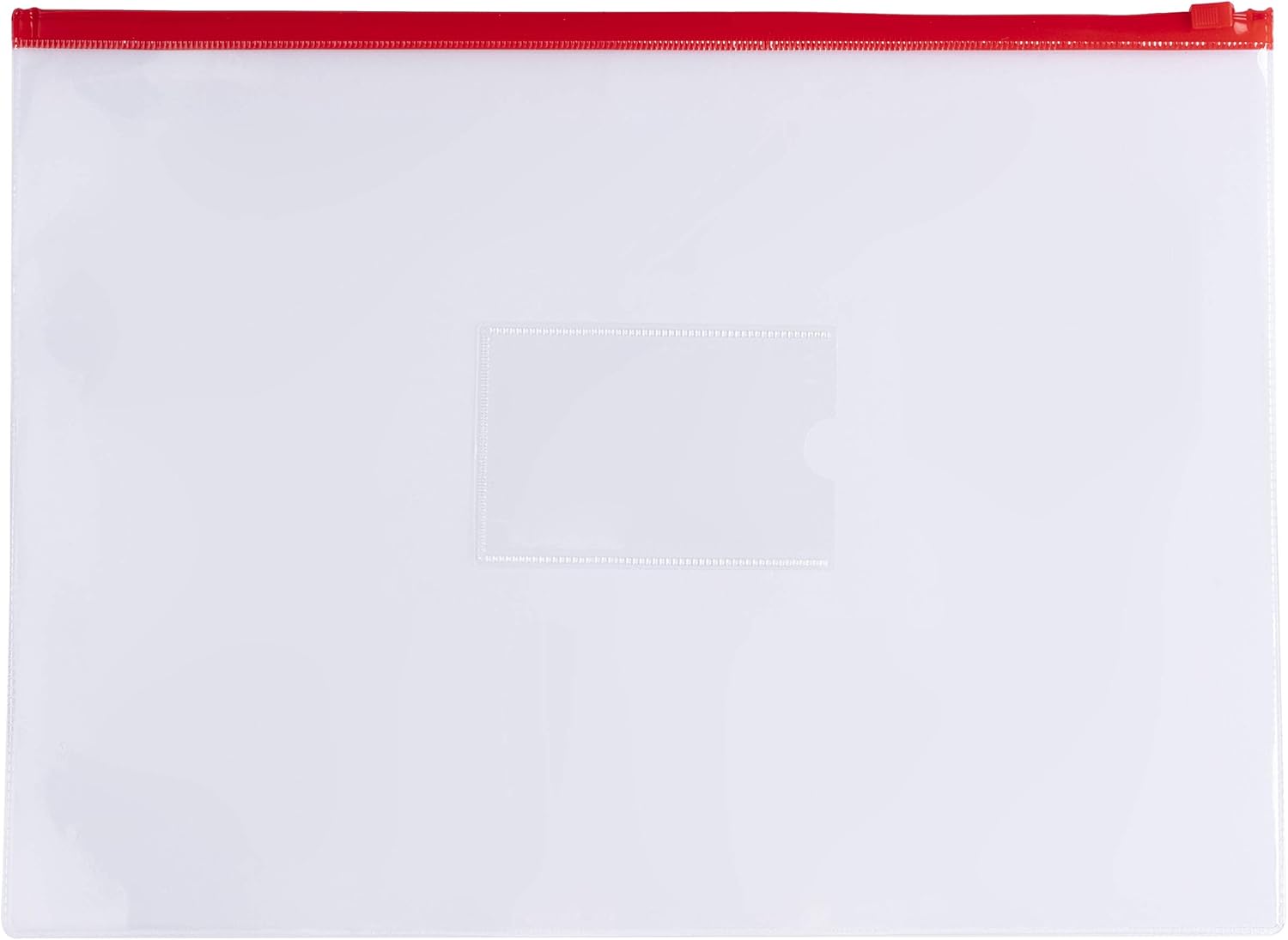 Pack of 12 A4 Clear Zippy Bags with Red Zip